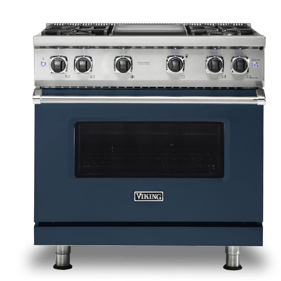 Viking VGR5364GSBLP 5 Series 36 Inch Slate Blue Gas Convection Freestanding Range