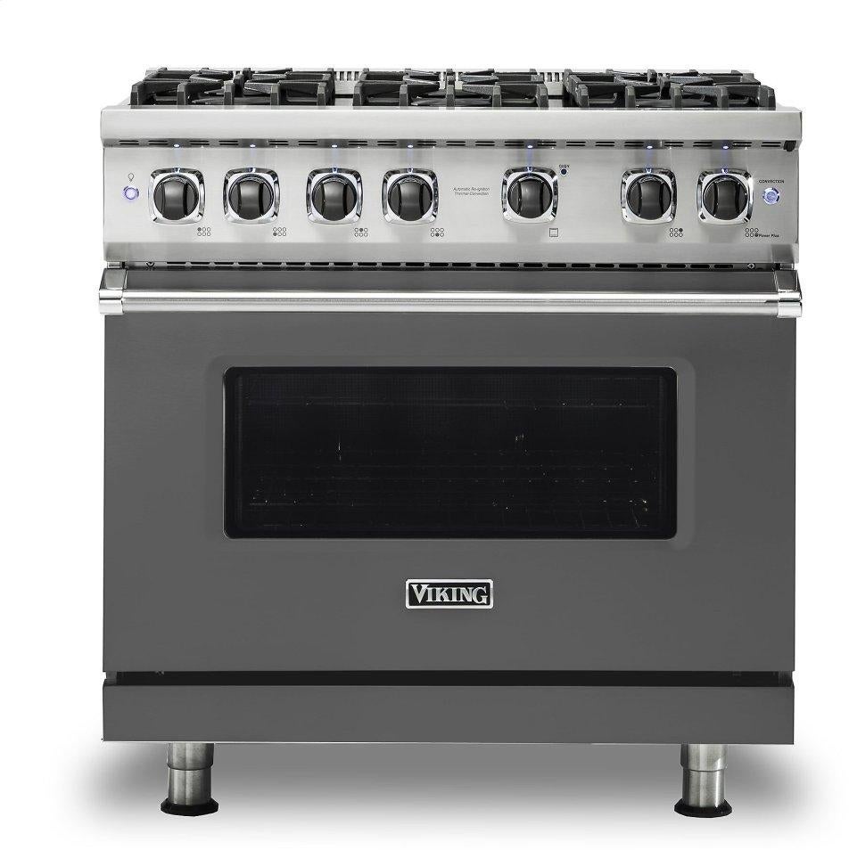 Viking VGR5366BDG  5 Series 36 Inch Damascus Grey Gas Convection Freestanding Range