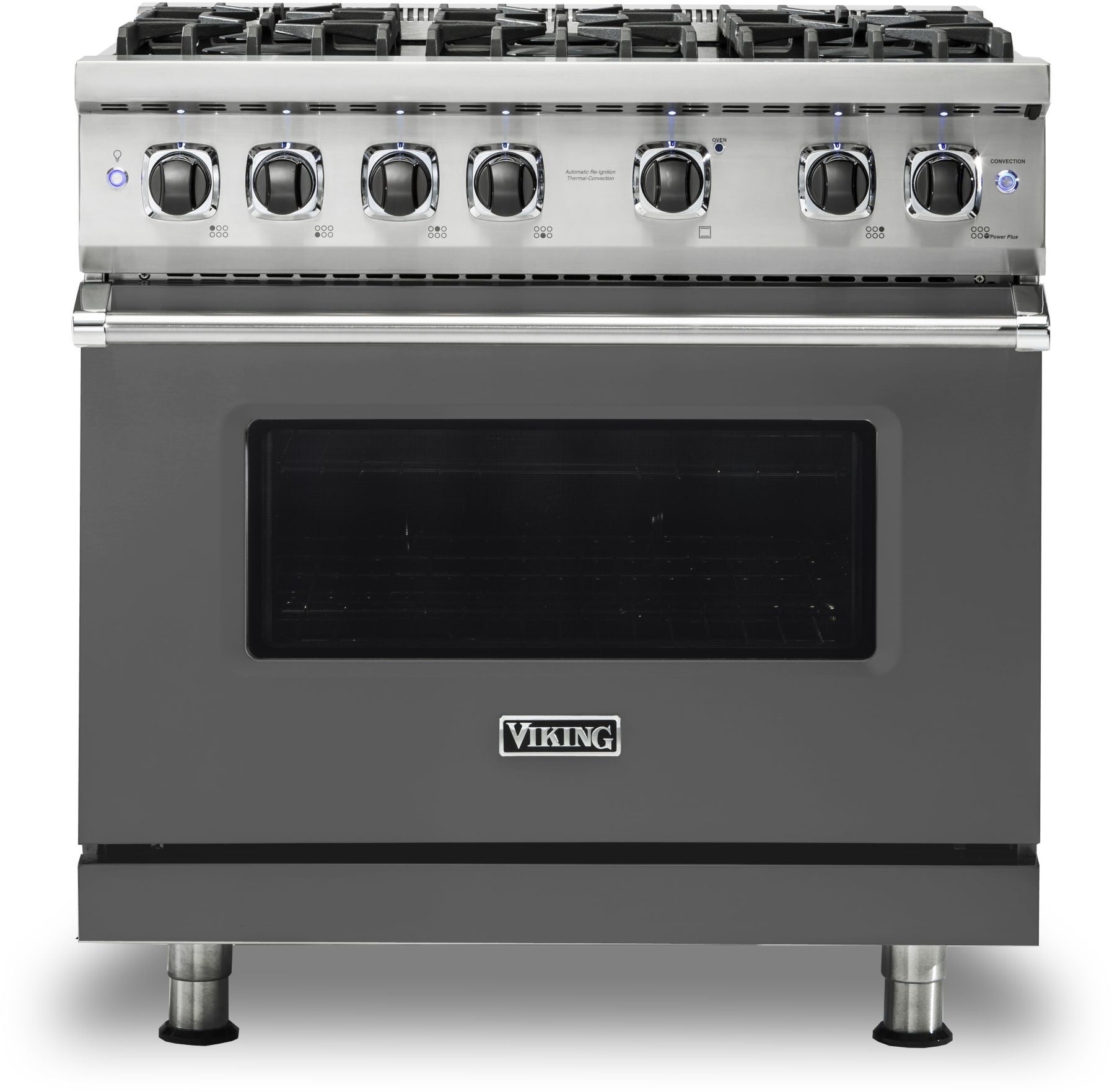 Viking VGR5366BDGLP 5 Series 36 Inch Damascus Grey Gas Convection Freestanding Range