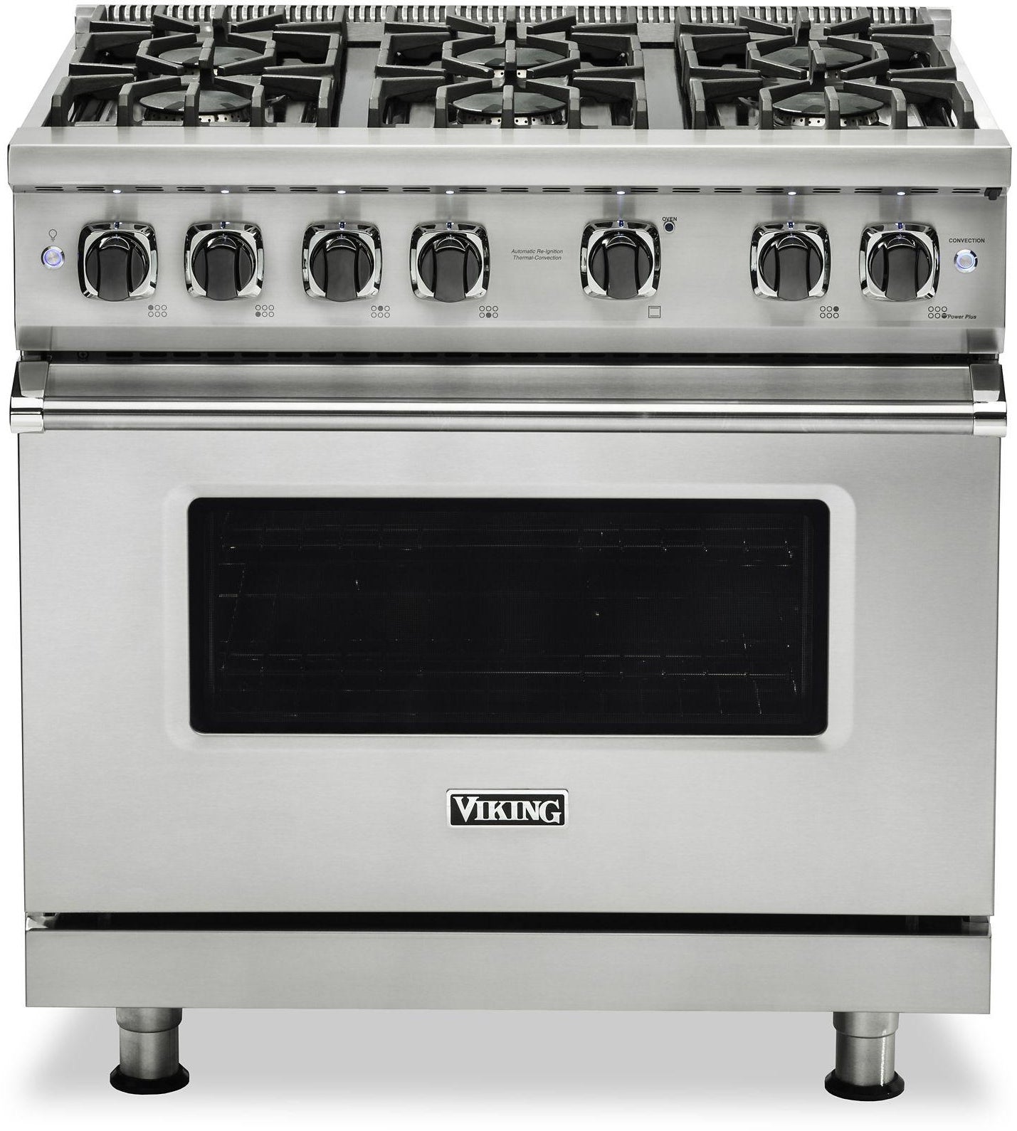 Viking VGR5366BSSLP Professional 5 Series 36 Inch Stainless Steel Gas Convection Freestanding Range