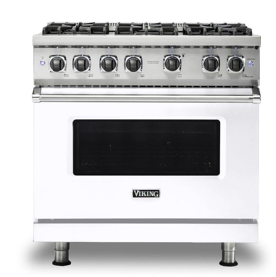 Viking VGR5366BWH Professional 5 Series 36 Inch White Gas Convection Freestanding Range