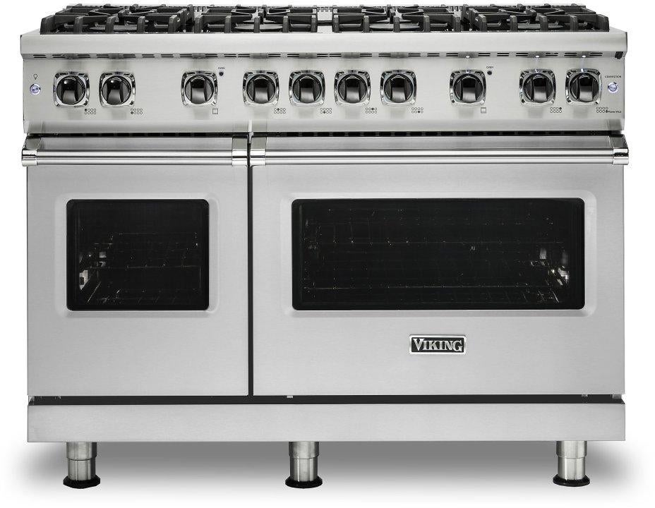 Viking VGR5488BSS Professional 5 Series 48 Inch Stainless Steel Gas Convection Double Oven Freestanding Range