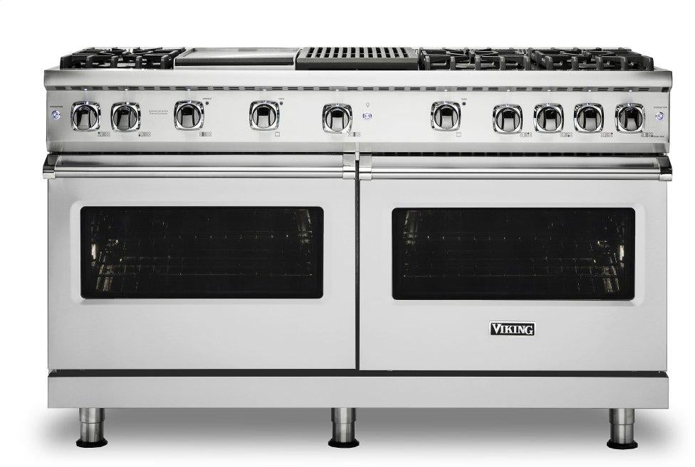 Viking VGR5606GQSS Professional 5 Series 60 Inch Stainless Steel Gas Convection Double Oven Freestanding Range
