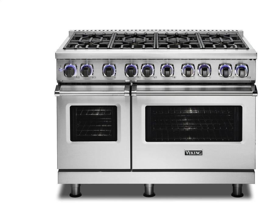 Viking VGR74828BSS 7 Series 48 Inch Stainless Steel Gas Convection Double Oven Freestanding Range