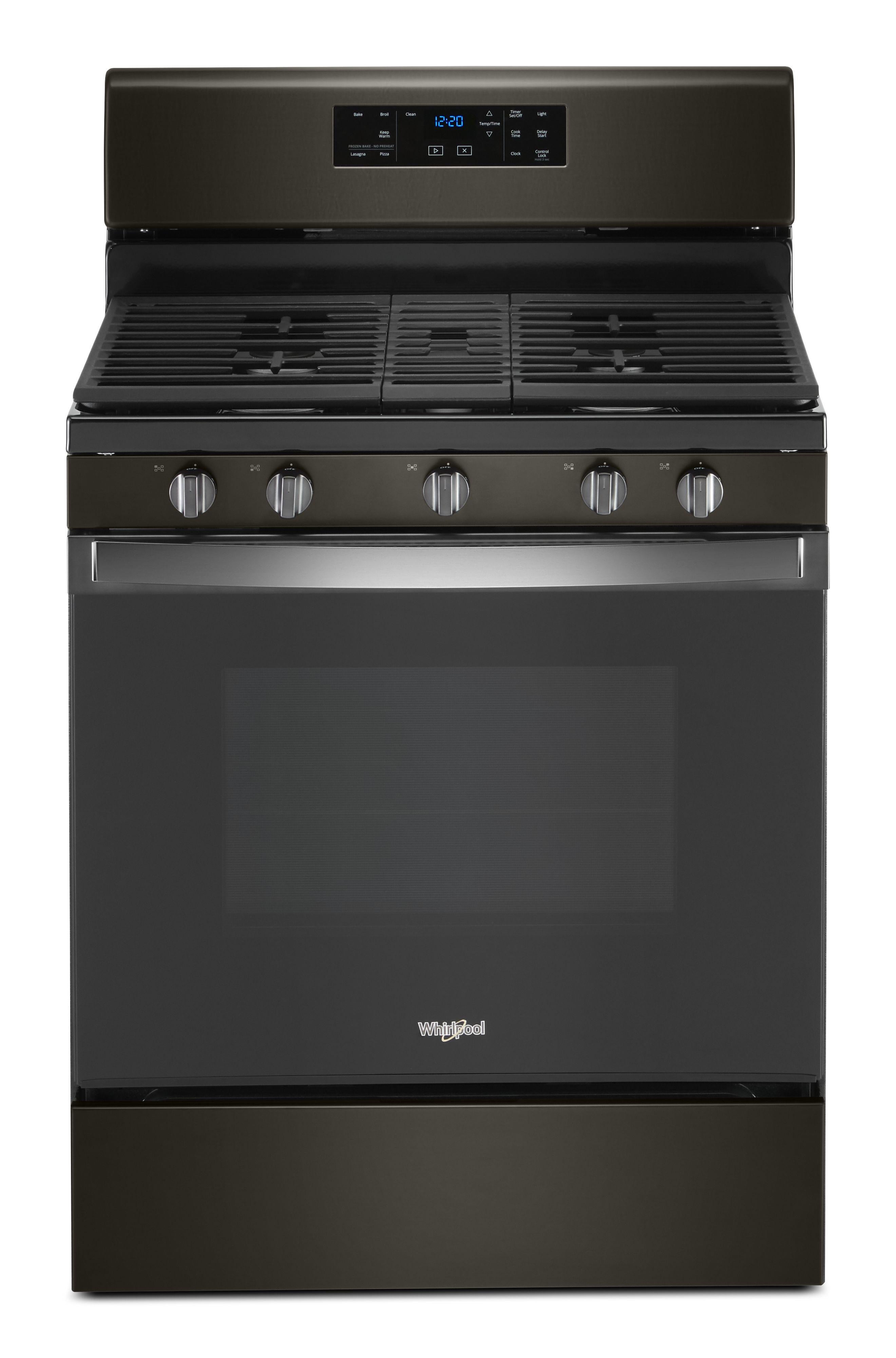 Whirlpool 30" Black Stainless Steel Gas Sealed Burner Range