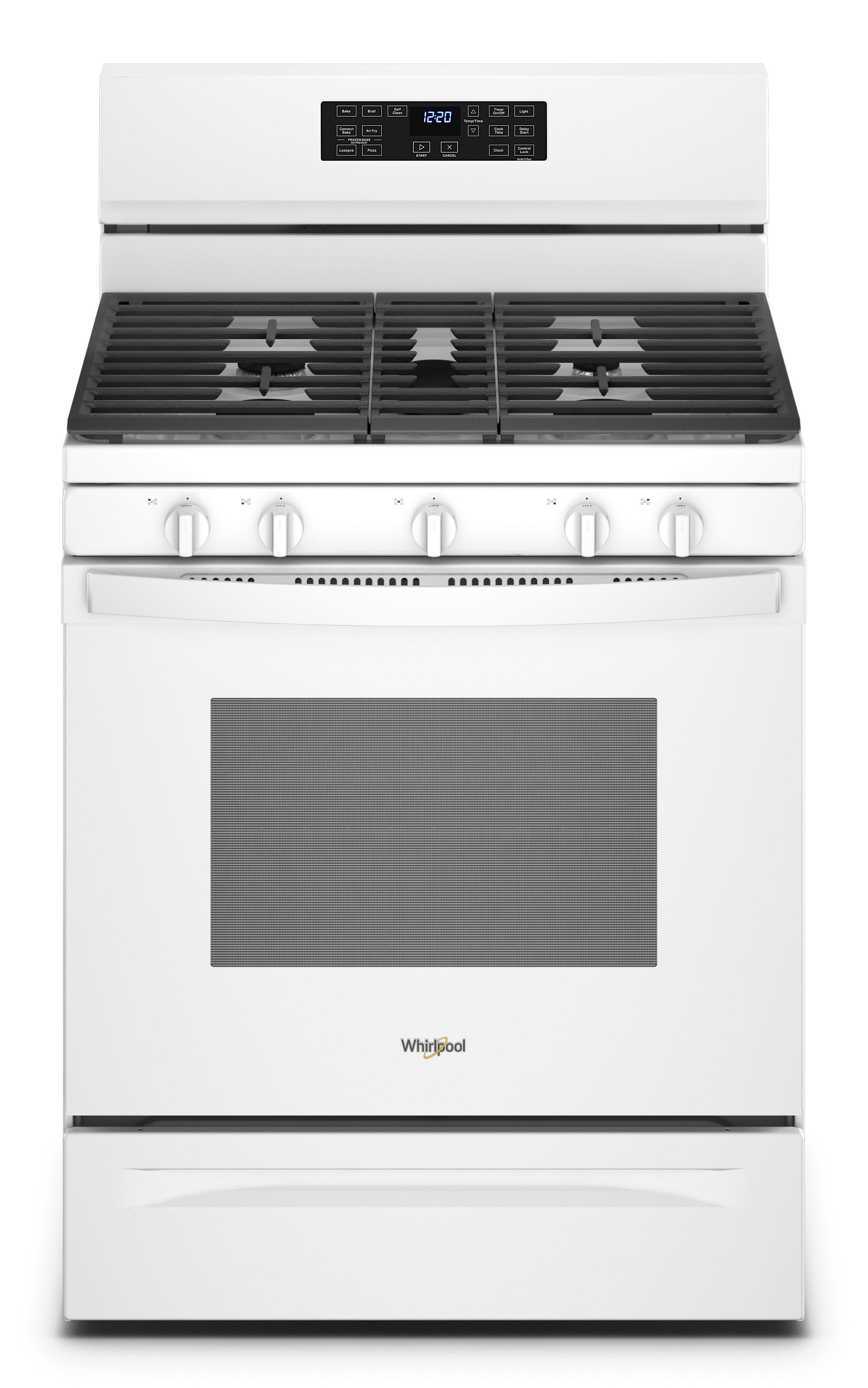 Whirlpool WFG550S0LW 30 Inch Natural Gas, All Gas Freestanding Range in White