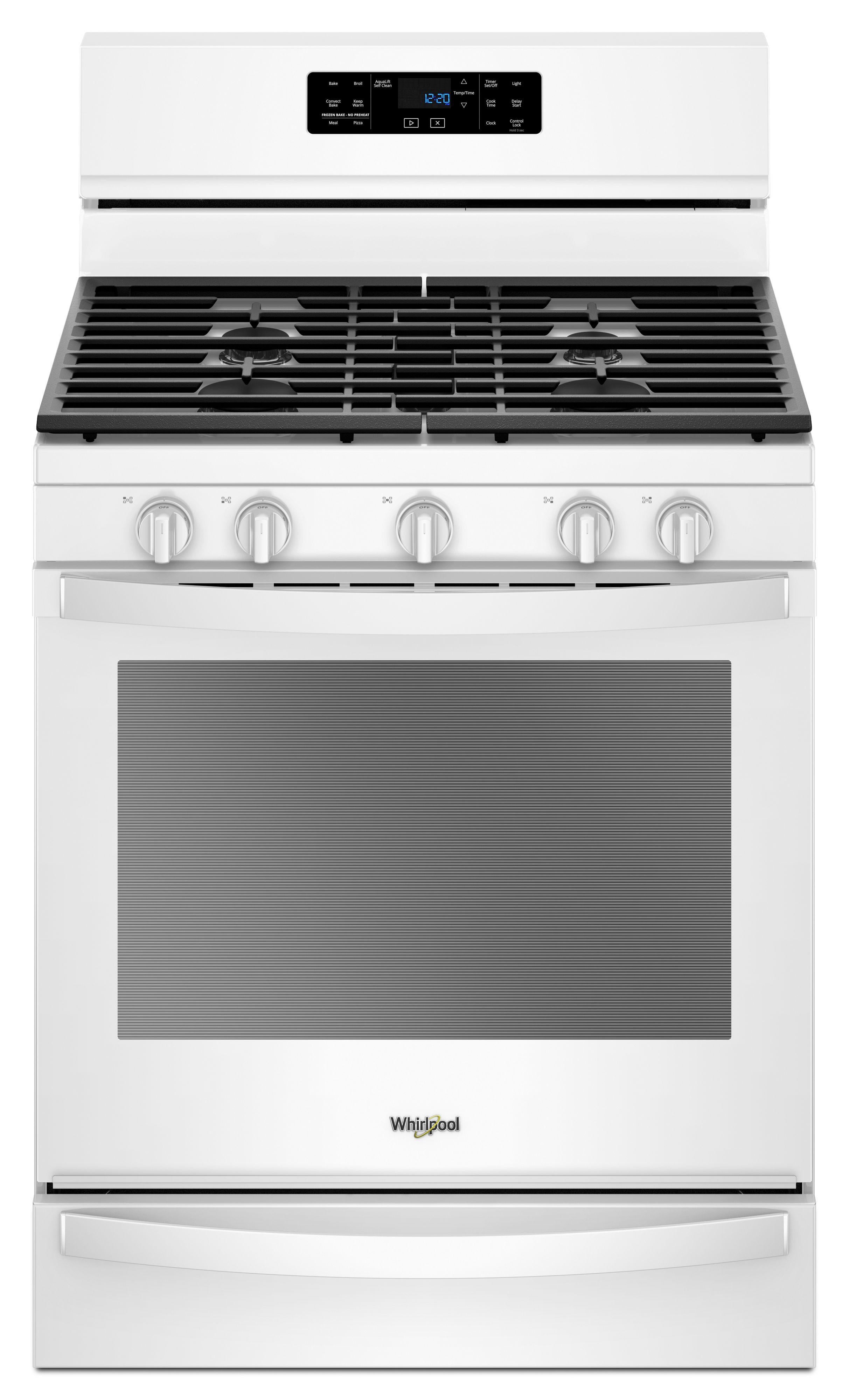 Whirlpool 30" White Gas Sealed Burner Range with Griddle - Convection