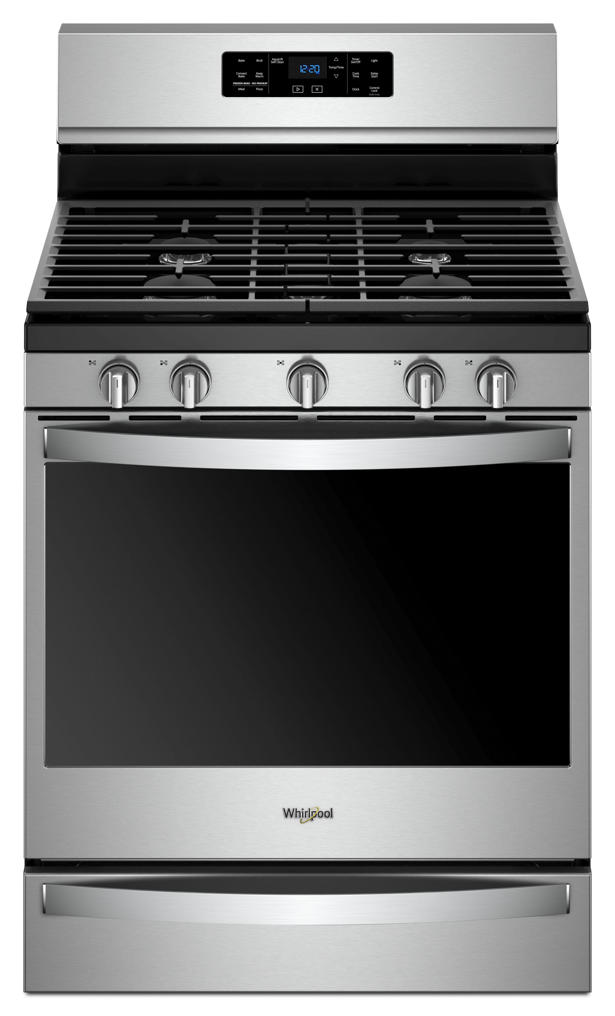 Whirlpool 30" Fingerprint Resistant Stainless Steel Gas Sealed Burner Range with Griddle - Convection