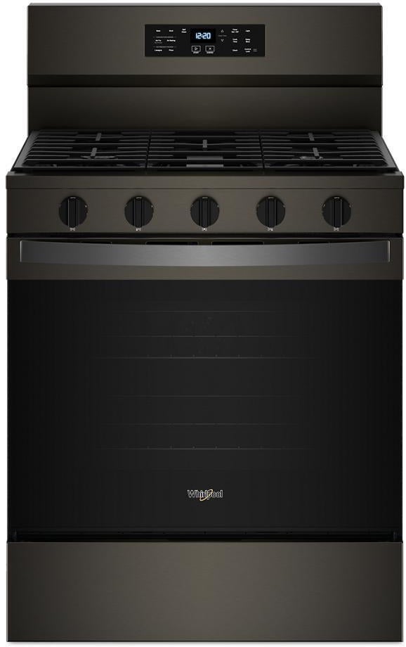 Whirlpool 30 Inch Gas Range With Air Cooking Technology, Nopreheat Air Fry And Air Baking And Self Clean: Fingerprint Resistant Black Stainless Steel