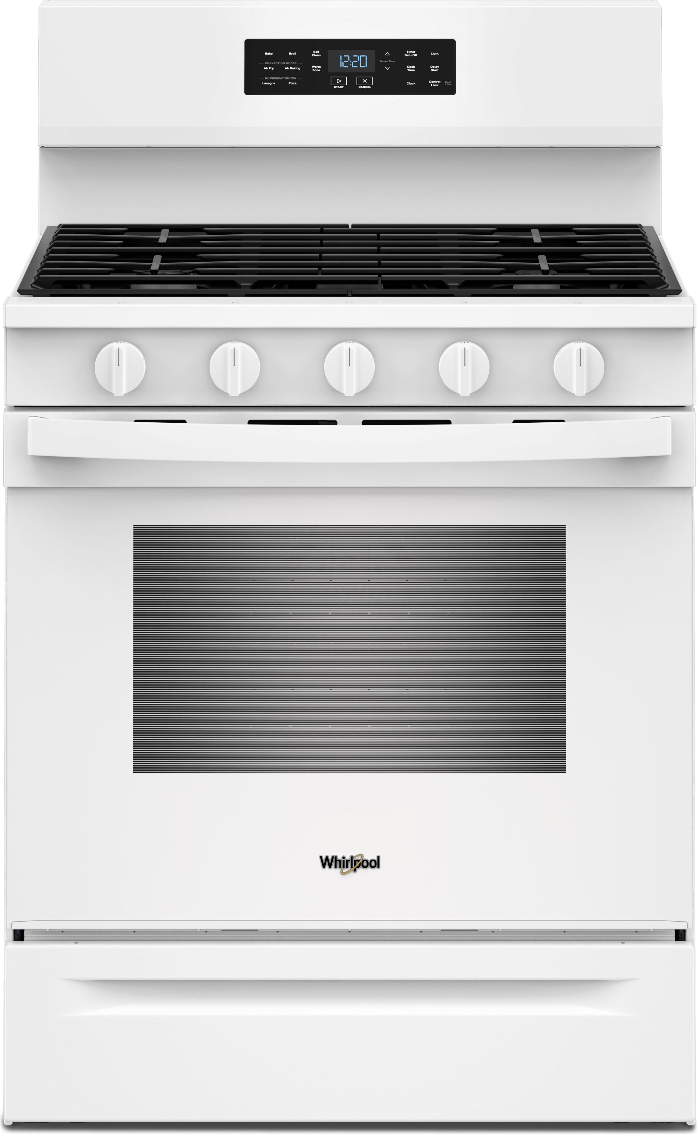 Whirlpool 30-inch Gas Range with Air Cooking Technology and EZ-2-Lift? Hinged Grates: White