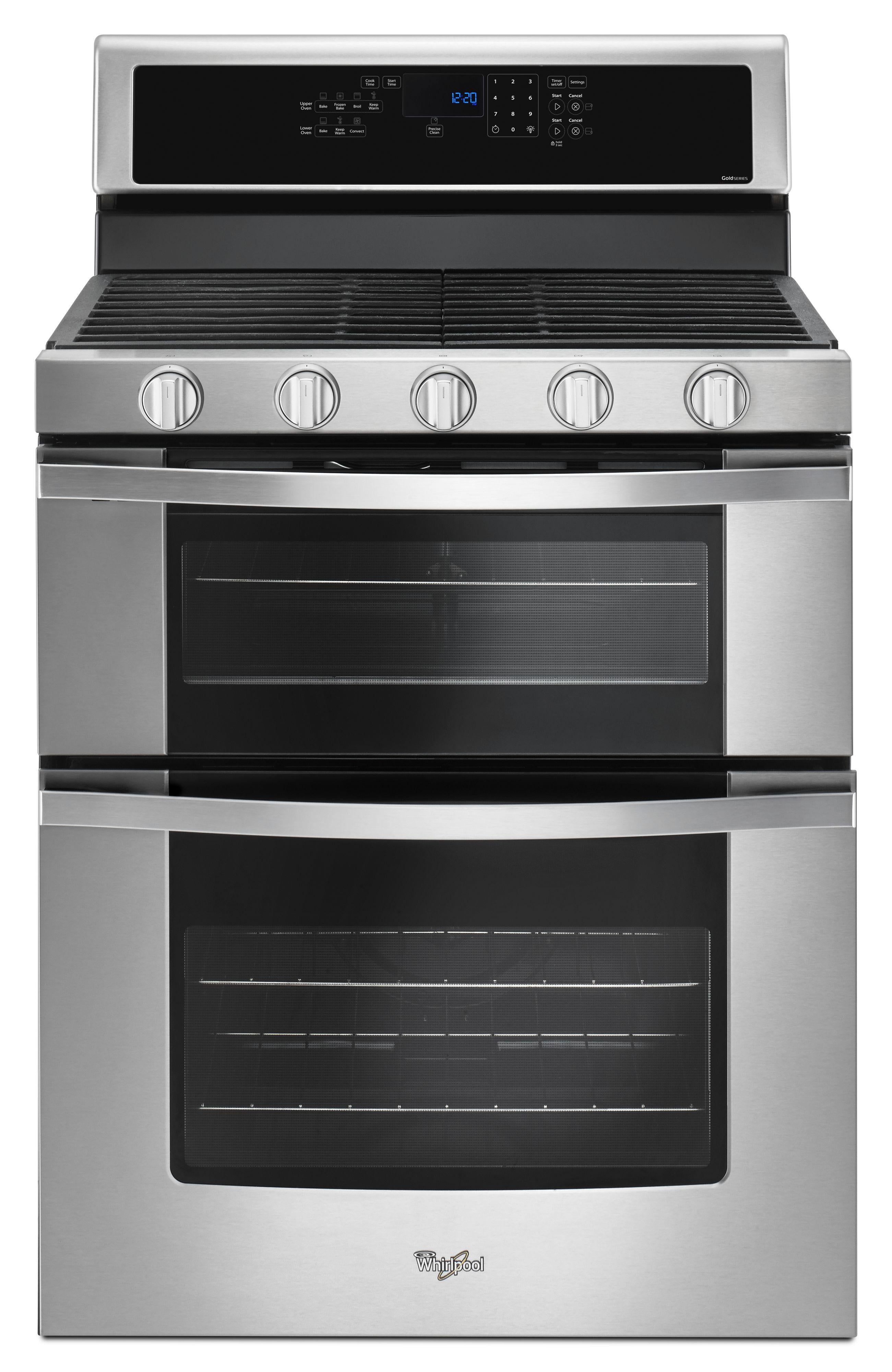 Whirlpool 30" Stainless Steel Gas Double Oven Range - Convection
