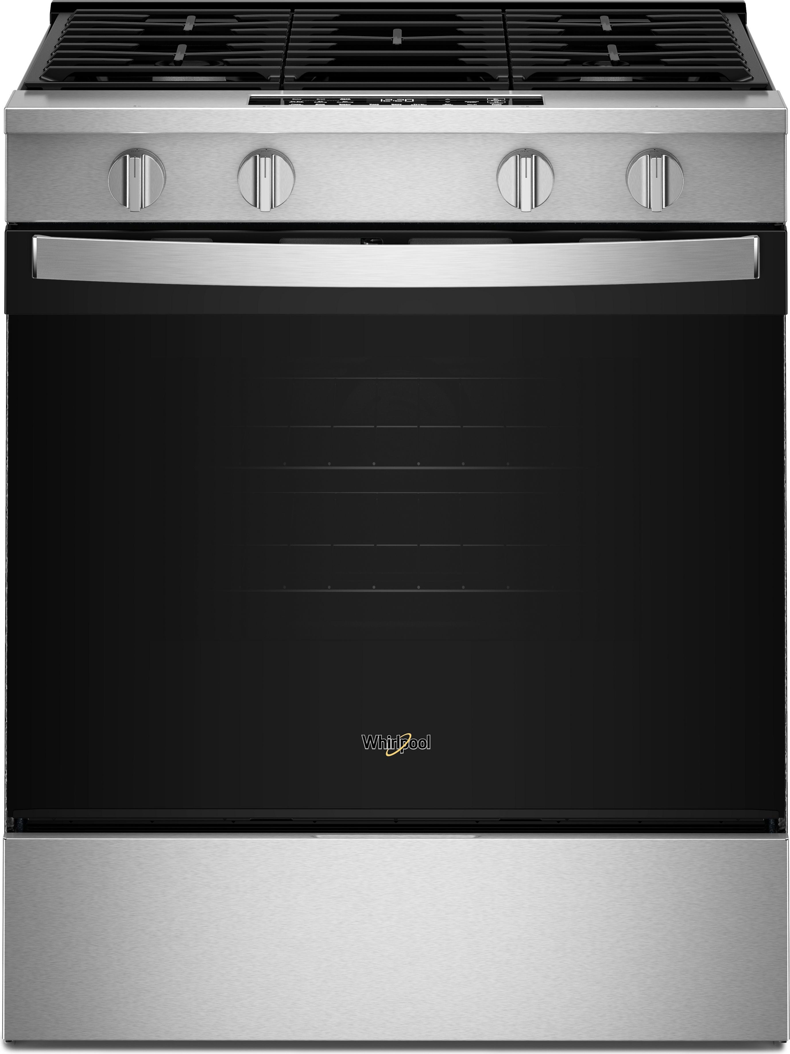Whirlpool 30 inch 5 Cu. Ft. Smart Slide-In Gas Range With Air Cooking Technology And Steam Clean: Wsgs4530tx