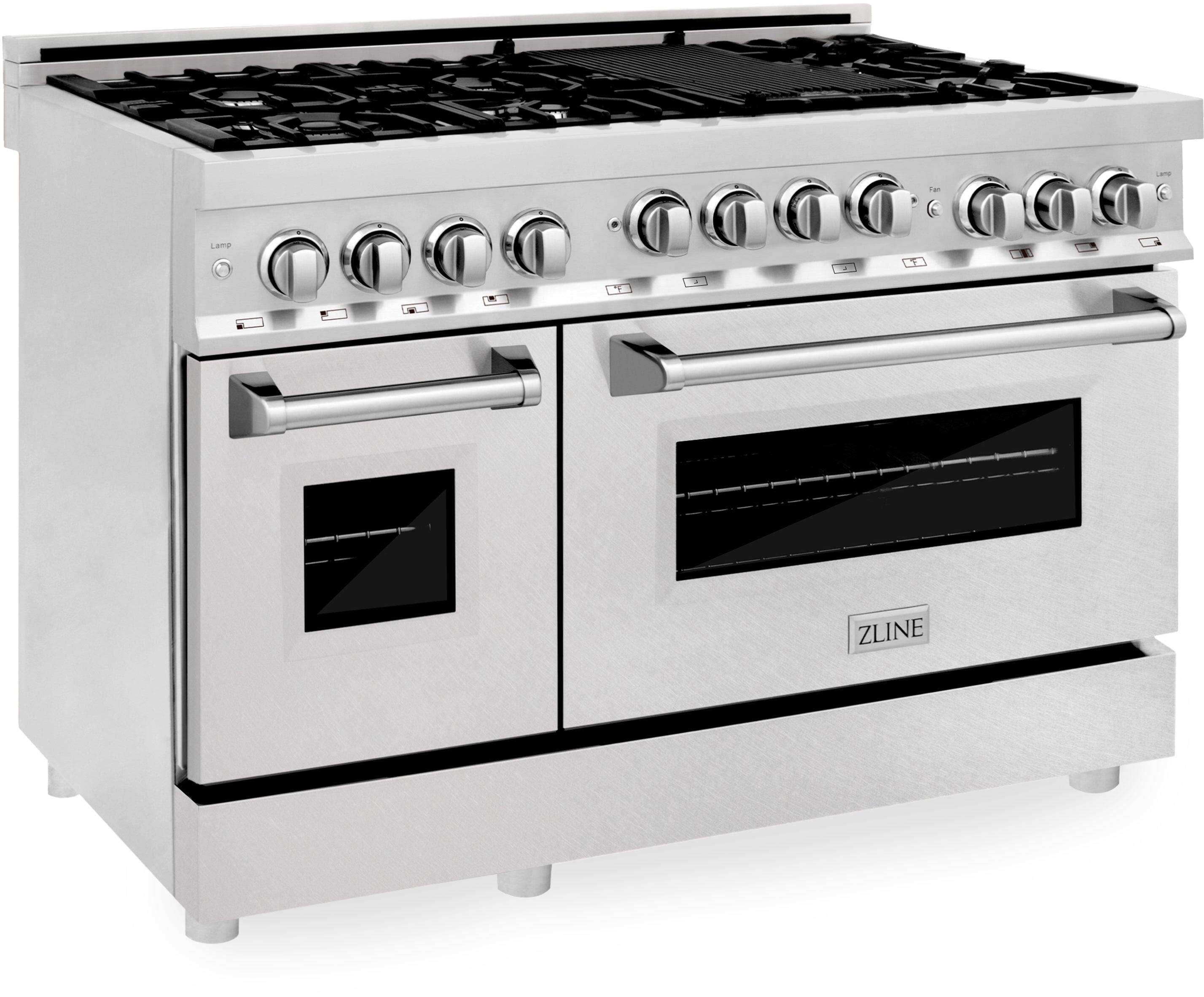 Z Line ZLINE RGSN48 48 Inch Natural Gas, All Gas Double Oven Freestanding Range in Dura
