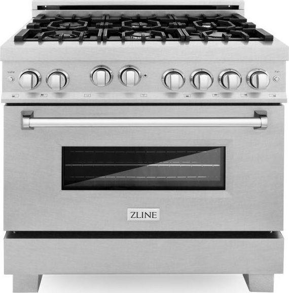 Z Line ZLINE RGSSN36 36 Inch DuraSnow Stainless Steel Gas Freestanding Range, in DuraSn