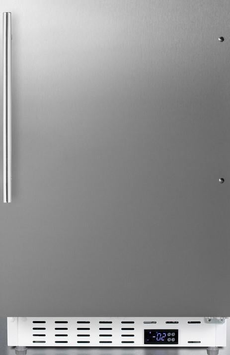 Summit ALFZ36SSHV 20 Inch Freestanding or Built-In Compact Counter Depth Freezer, in Stainless Steel with Pro Handle