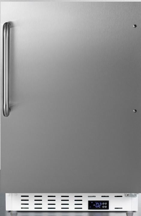 Summit ALFZ36SSTB 20 Inch Freestanding or Built-In Compact Counter Depth Freezer, in Stainless Steel with Towel Bar Handle