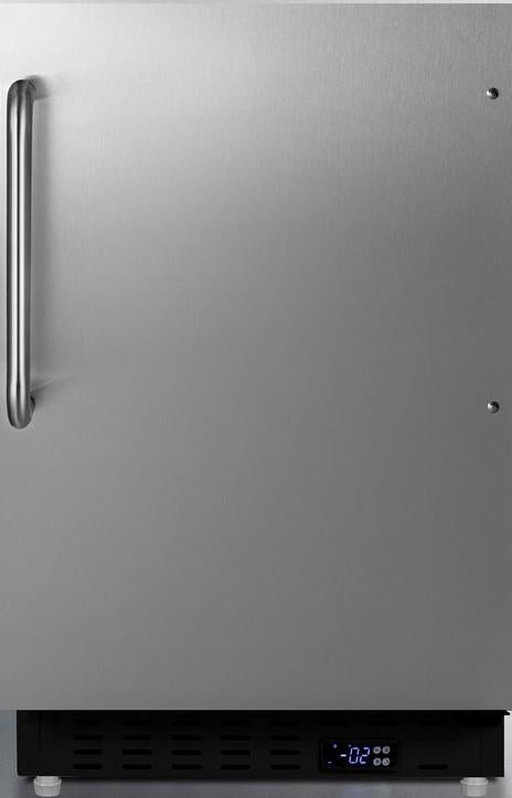 Summit ALFZ37BSSTB  20 Inch Freestanding or Built-In Compact Counter Depth Freezer, in Stainless Steel with Towel Bar Handle