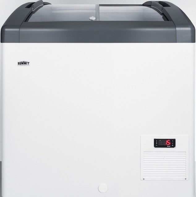 Summit Commercial 29" 5.7 cu.ft. White with Sliding Glass Door & Lock Chest Freezer