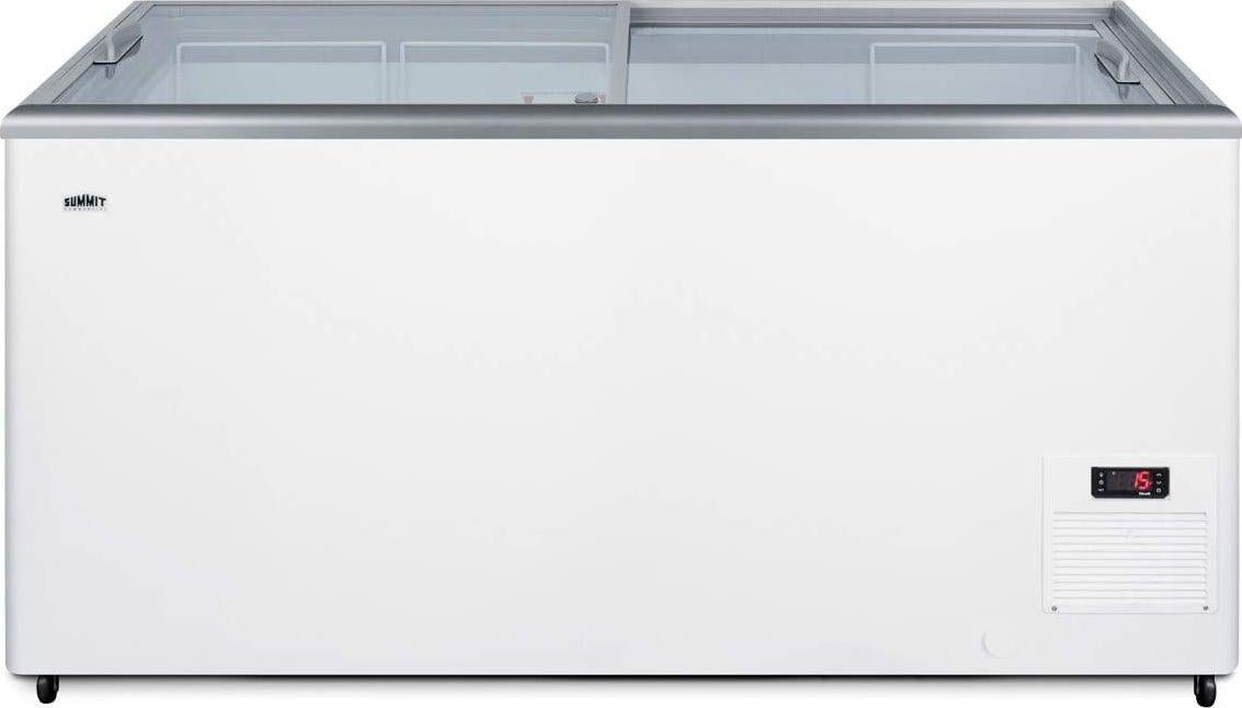 Summit Commercial 53" 15.0 cu.ft. White with Sliding Glass Door & Lock Chest Freezer
