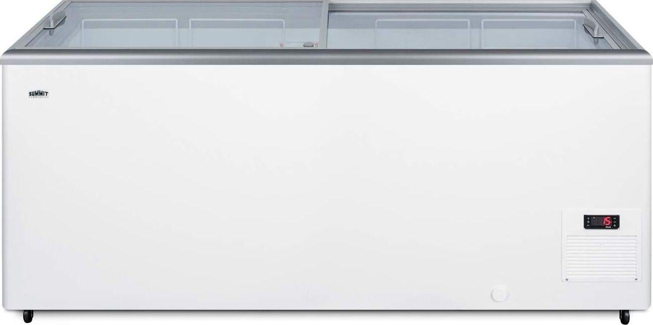 Summit Commercial 61" 16.6 cu.ft. White with Sliding Glass Door & Lock Chest Freezer