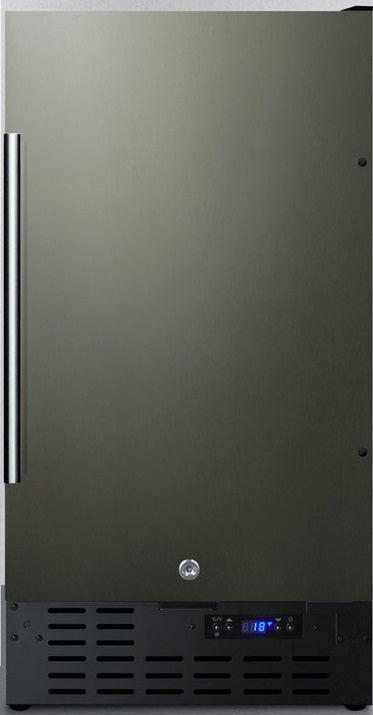 Summit 18" 2.7 cu.ft. Black Stainless Steel Compact Freezer