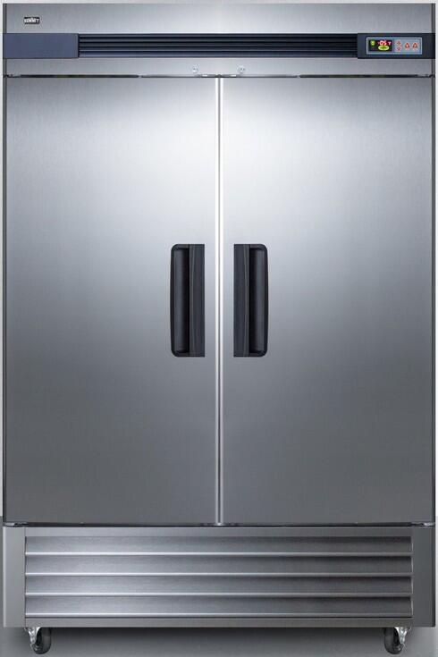 Summit Commercial 56" 49.0 cu.ft. Stainless Steel French Door Reach-In Freezer - With Lock