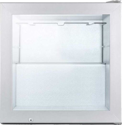 Summit Commercial 2.0 Cu. Ft. Stainless Steel Frame Glass Door Compact Display Freezer for Vodka Service