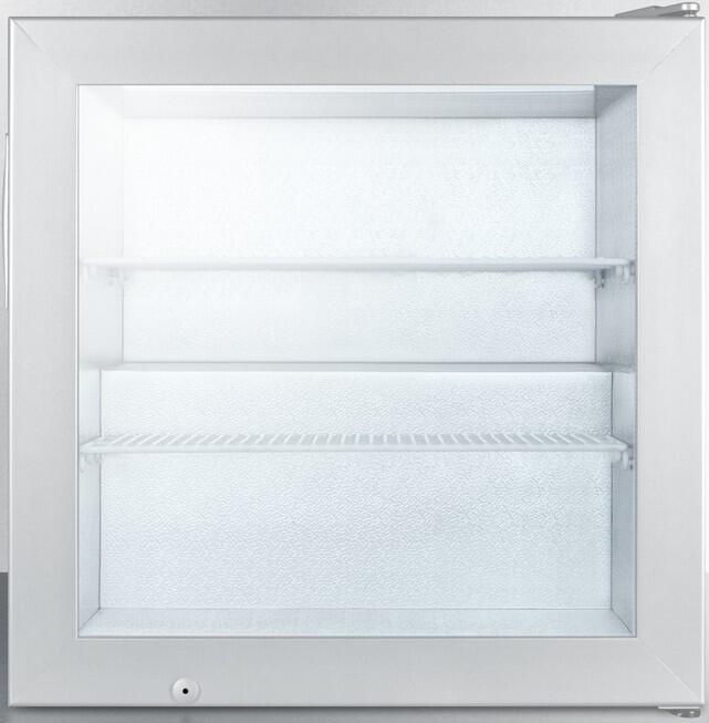 Summit Commercial 2.0 Cu. Ft. Stainless Steel Frame Glass Door Compact Display Freezer