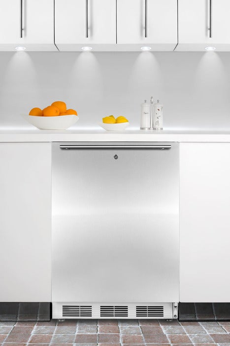 Summit 24" 3.5 cu. ft. Stainless Steel Undercounter Compact Freezer - ADA Compliant