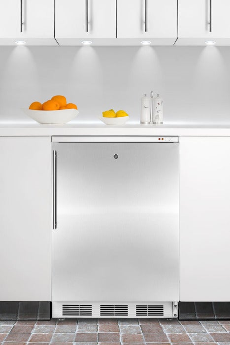 Summit 24" 3.5 cu. ft. Stainless Steel Undercounter Compact Freezer
