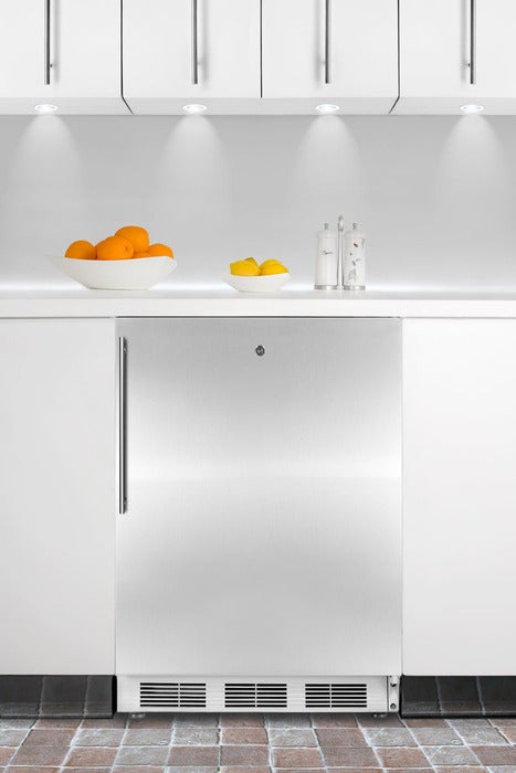 Summit 24" 3.5 cu. ft. Stainless Steel Built-In Capable Compact Freezer - ADA Compliant