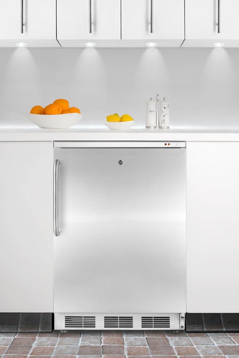 Summit 24" 3.5 cu. ft. Stainless Steel Undercounter Compact Freezer