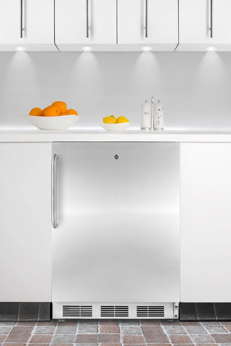 Summit 24" 3.5 cu. ft. Stainless Steel Undercounter Compact Freezer - ADA Compliant
