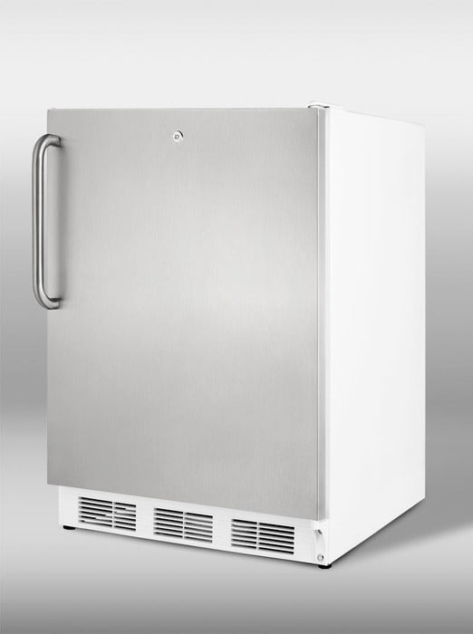 Summit AccuCold 24" 3.5 cu. ft. Stainless Steel Undercounter Compact Freezer - ADA Compliant