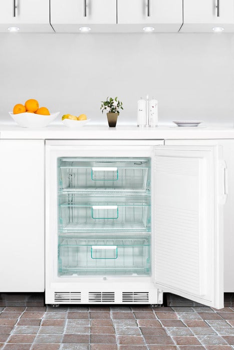 Summit AccuCold Medical 24" 3.5 cu. ft. White Built-In Undercounter Compact Freezer