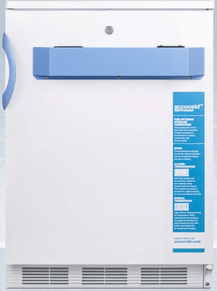 Summit Accucold 24" 3.2 Cu. Ft. White Built-In Compact Freezer
