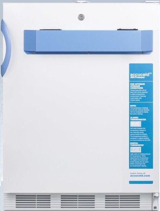 Summit Accucold 24" 3.2 Cu. Ft. White Built-In Compact Freezer - ADA Compliant