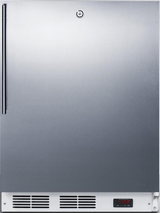 Summit AccuCold 24" 3.5 cu. ft. Stainless Steel Built-In Undercounter Compact Freezer - ADA Compliant