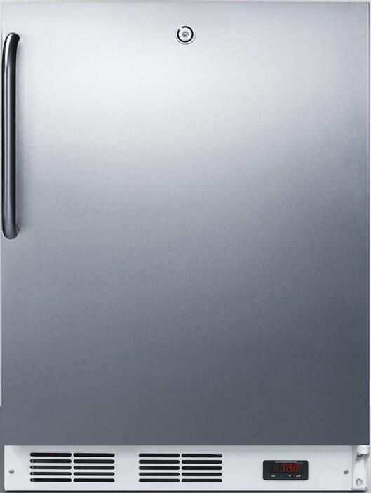 Summit AccuCold 24" 3.5 cu. ft. Stainless Steel Built-In Undercounter Compact Freezer - ADA Compliant