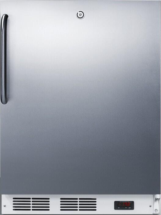 Summit AccuCold 24" 3.5 cu. ft. Stainless Steel Built-In Capable Compact Freezer - ADA Compliant
