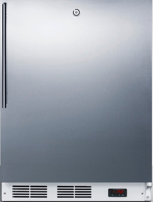 Summit AccuCold 24" 3.5 cu. ft. Stainless Steel Undercounter Compact Freezer - ADA Compliant