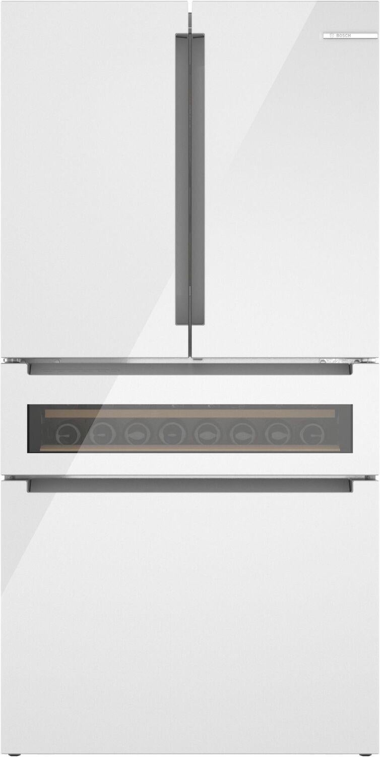 Bosch B36CL81ENW 800 Series 36 Inch White Counter Depth French Door Refrigerator