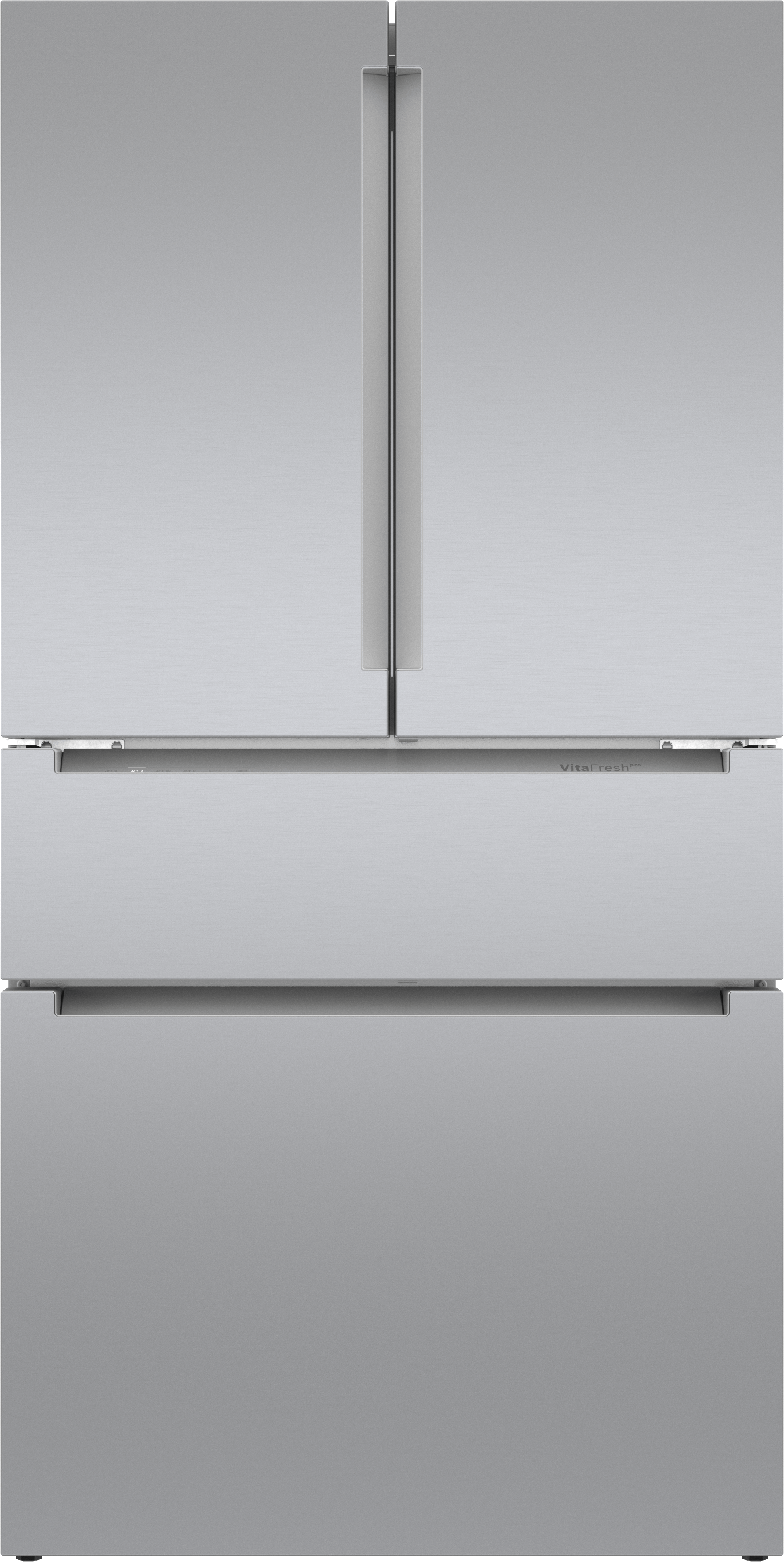 Bosch 800 Series 36 Inch French Door Bottom Mount Refrigerator With Glass Door: Stainless Steel