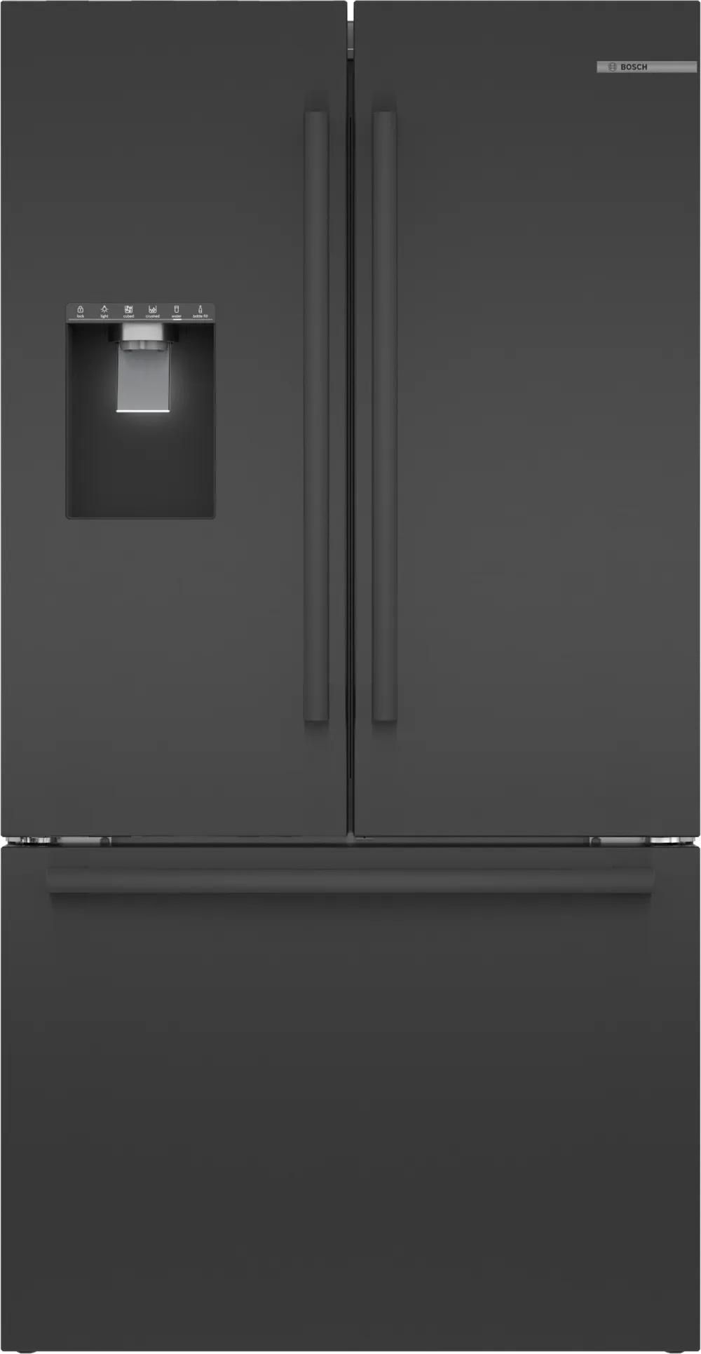 Bosch 36 Inch French Door Refrigerator: Black Stainless Steel