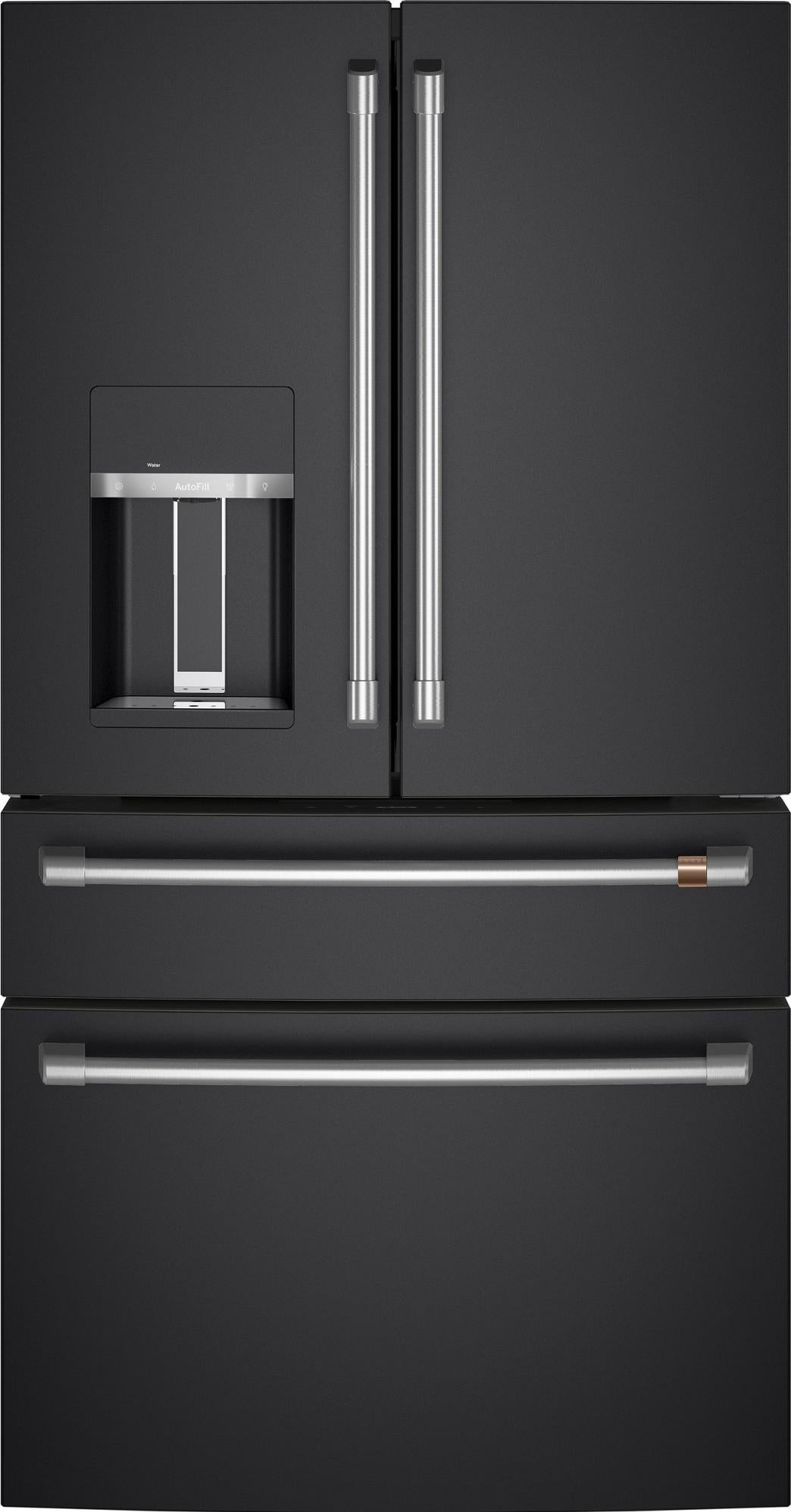 Cafe 27.6 36" Matte Black French 4-Door Refrigerator - Energy Star