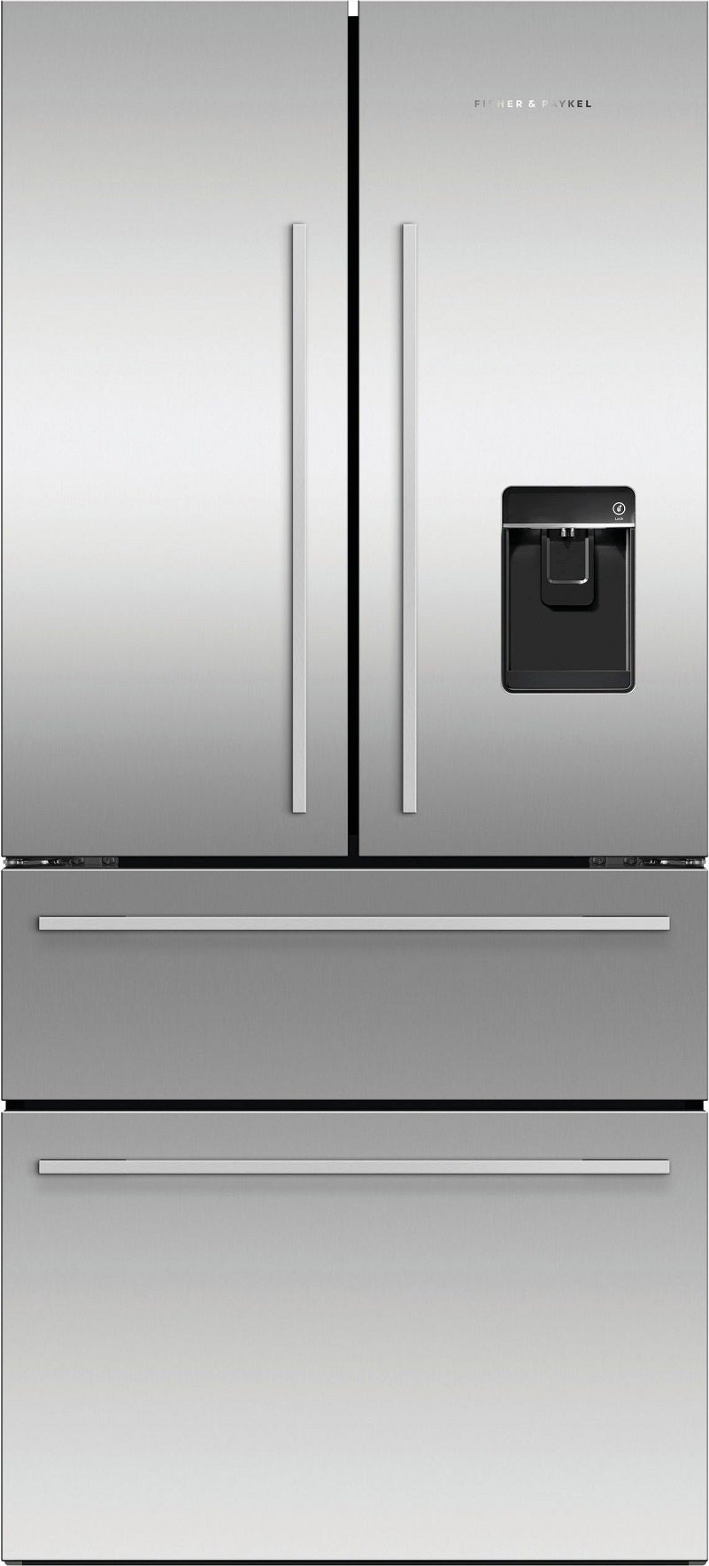 Fisher Paykel Series 7 Contemporary 32" 16.8 cu. ft. Stainless Steel Counter Depth French Door 2-Drawer Refrigerator with Ice Maker & Water Dispenser