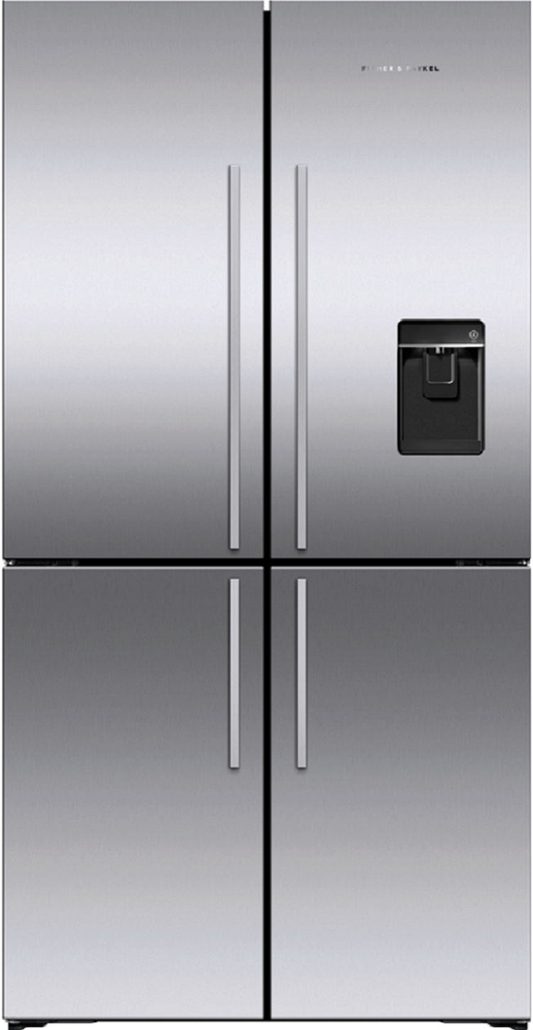 Fisher Paykel Series 7 Contemporary 36" 19.0 cu. ft. Stainless Steel Counter Depth 4 Door French Door Refrigerator with Ice Maker & Water Dispenser