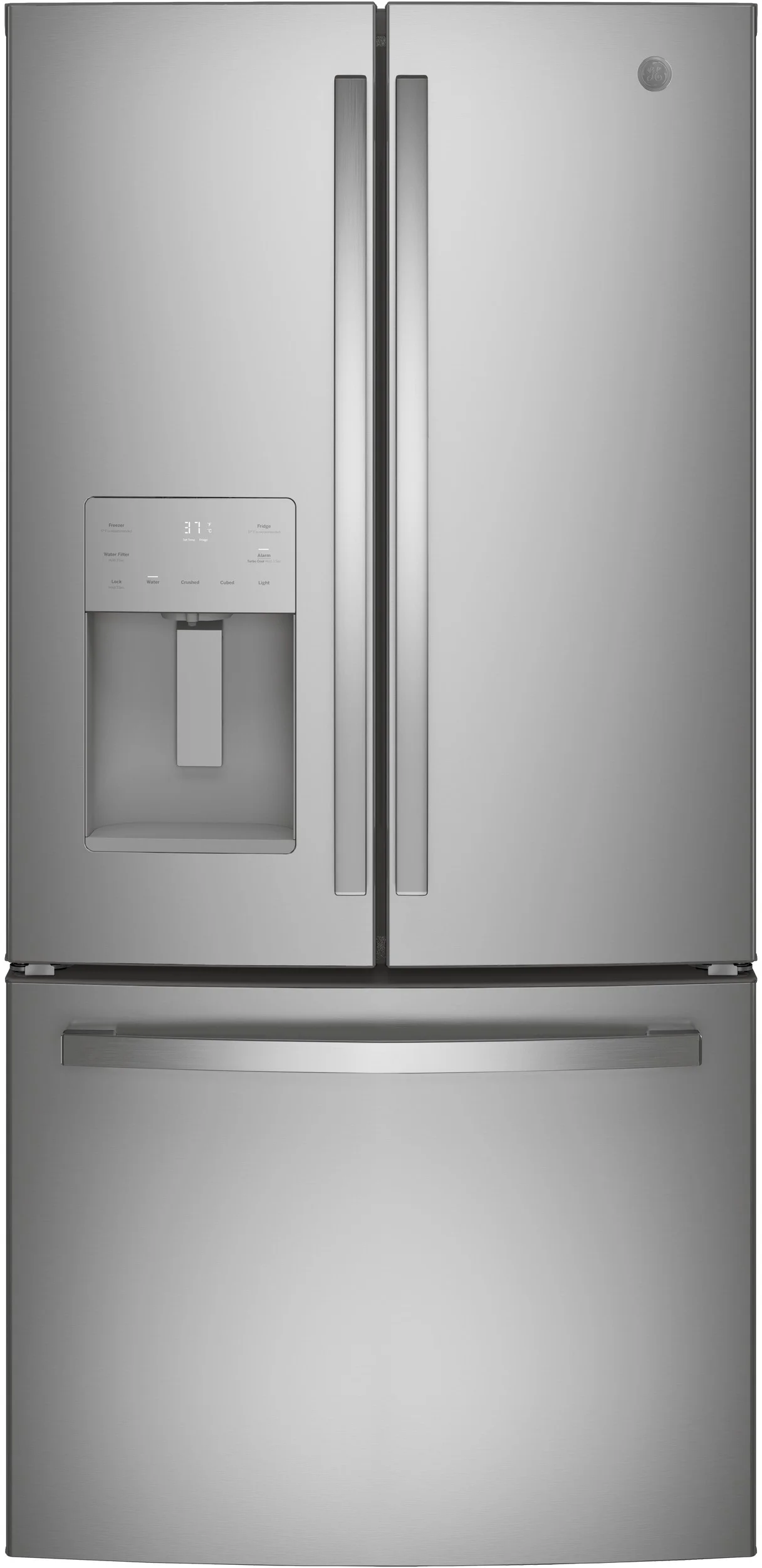 GE 33 Inch French Door Refrigerator, in Fingerprint Resistant Stainless Steel