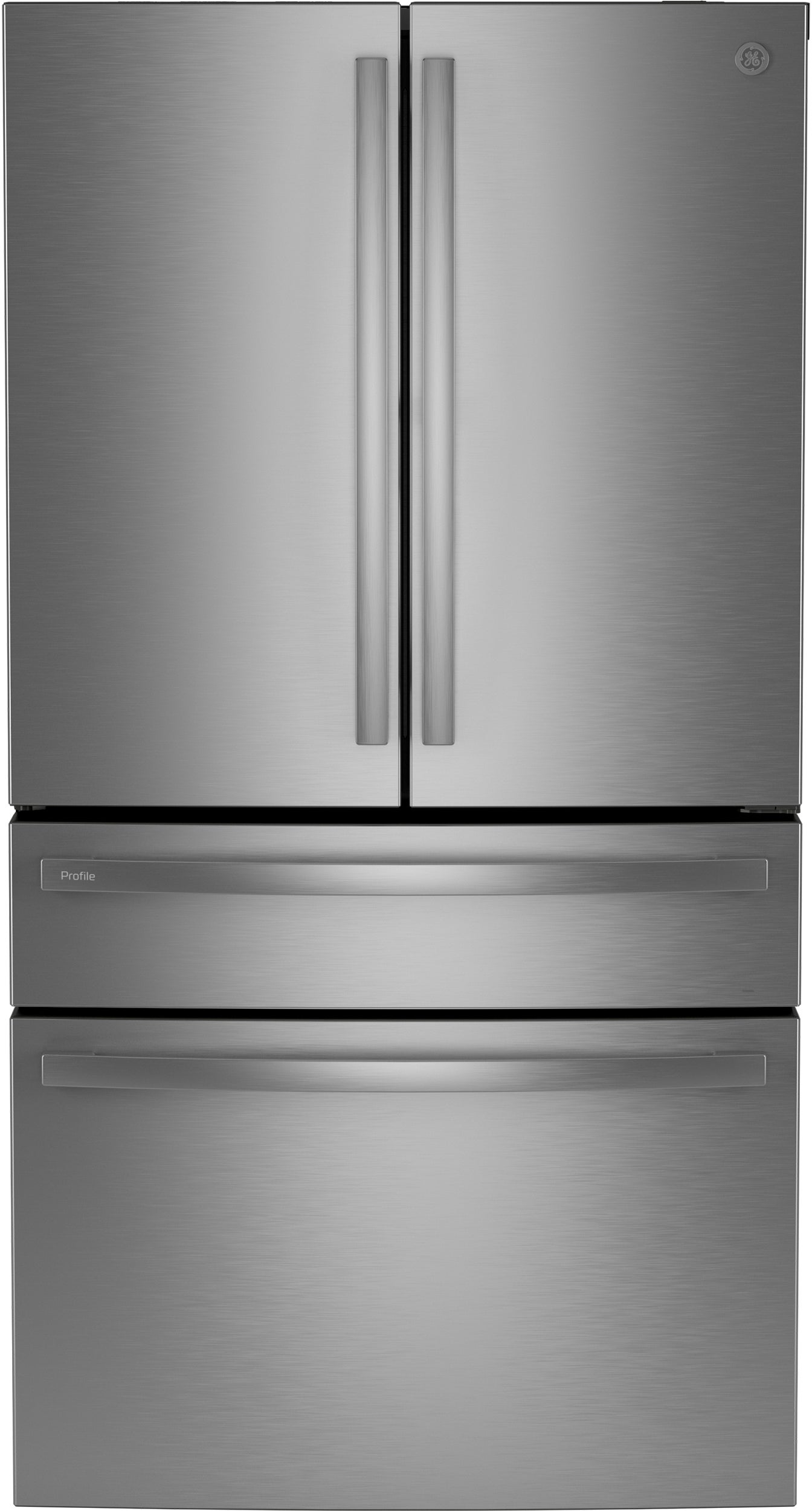 GE Profile Energy Star 23.2 Cu. Ft. Smart Counter-Depth Fingerprint Resistant 4-Door French-Door Refrigerator With Dual-Dispense AutoFill Pitcher: Stainless Steel
