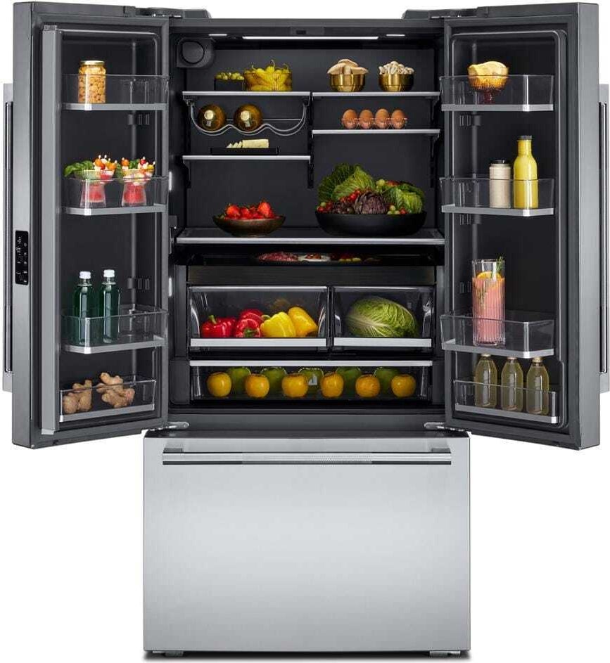 Jenn Air 36 Inch Stainless Steel French Door Refrigerator With External Dispenser: Stainless Steel